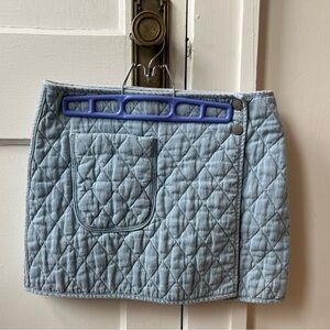 Blank NYC Light Blue Quilted Denim Miniskirt